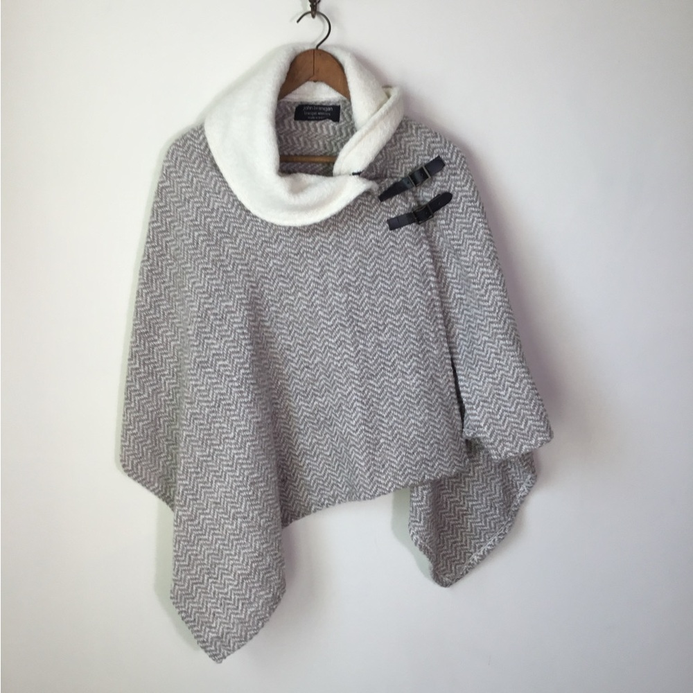 John Branigan Weavers Herringbone Wool Sweater shawl cape